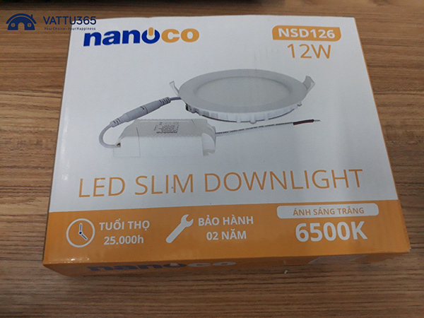 Đèn LED Âm Trần 12W Nanoco Vật Tư 365