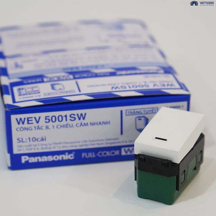 Công Tắc 1 Chiều Panasonic WEV5001SW - Màu Trắng Tuyết - Seri Wide