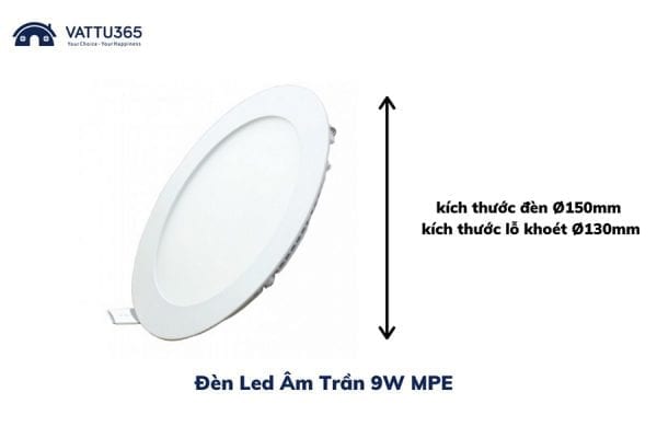 đường kính báng đèn âm trần
