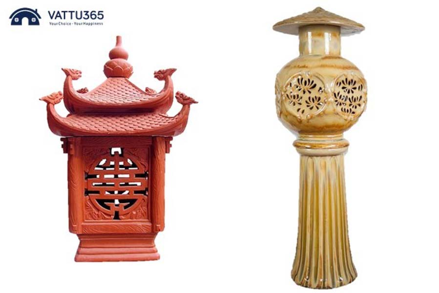 Hai mẫu đèn gốm sứ truyền thống được ưa thích.