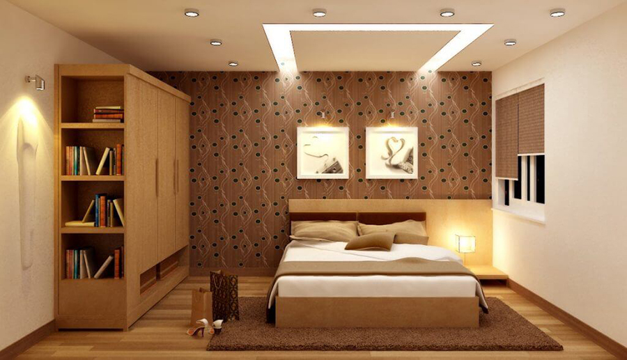 Trang trí phòng ngủ với đèn led âm trần