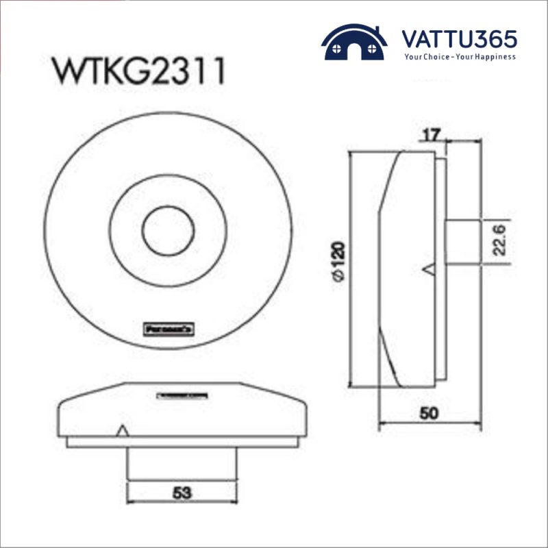 Bản vẽ của thiết bị cảm ứng WTKG2311 (WTKF23113-VN)