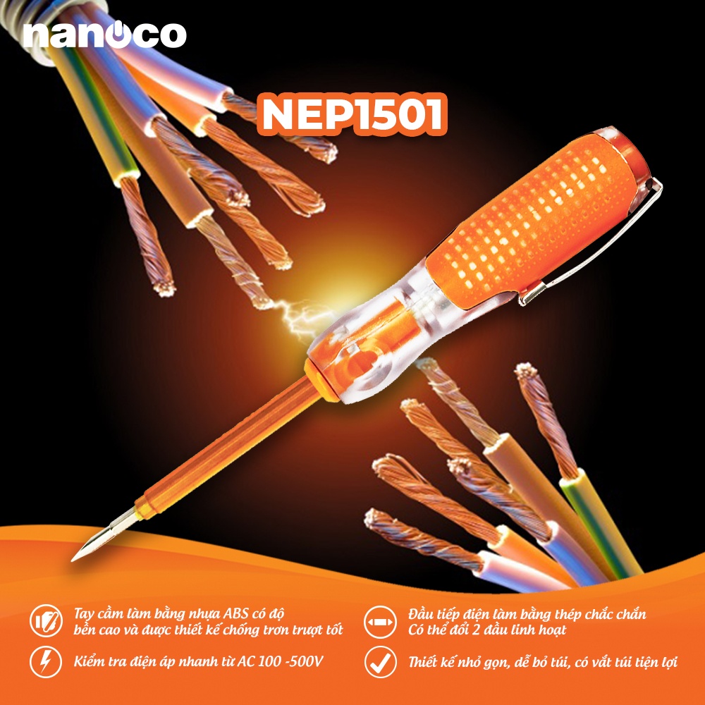 Sản phẩm Bút thử điện Nanoco NEP1501 sở hữu nhiều ưu điểm vượt trội