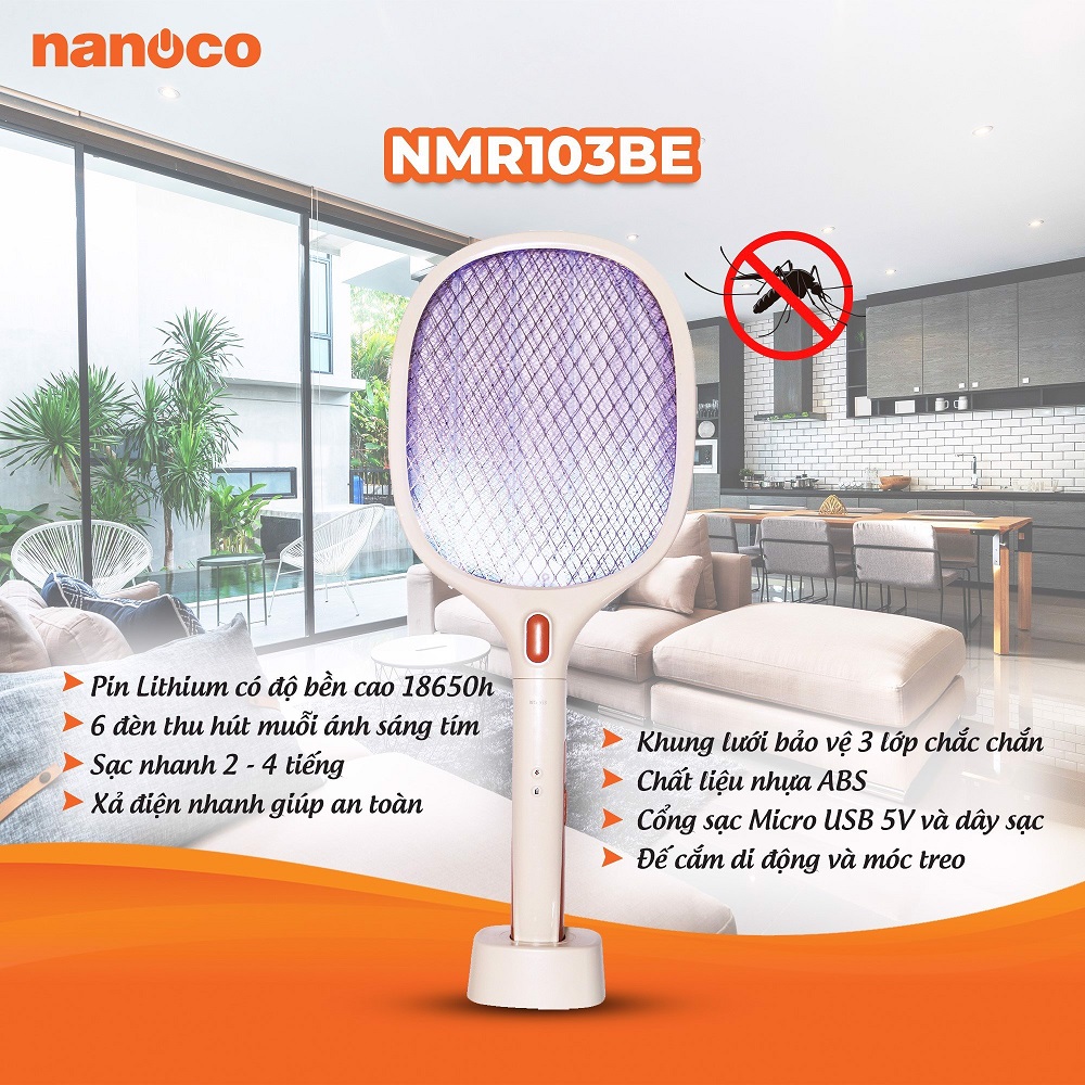 Vợt muỗi NMR103BE Nanoco với nhiều ưu điểm nổi bật