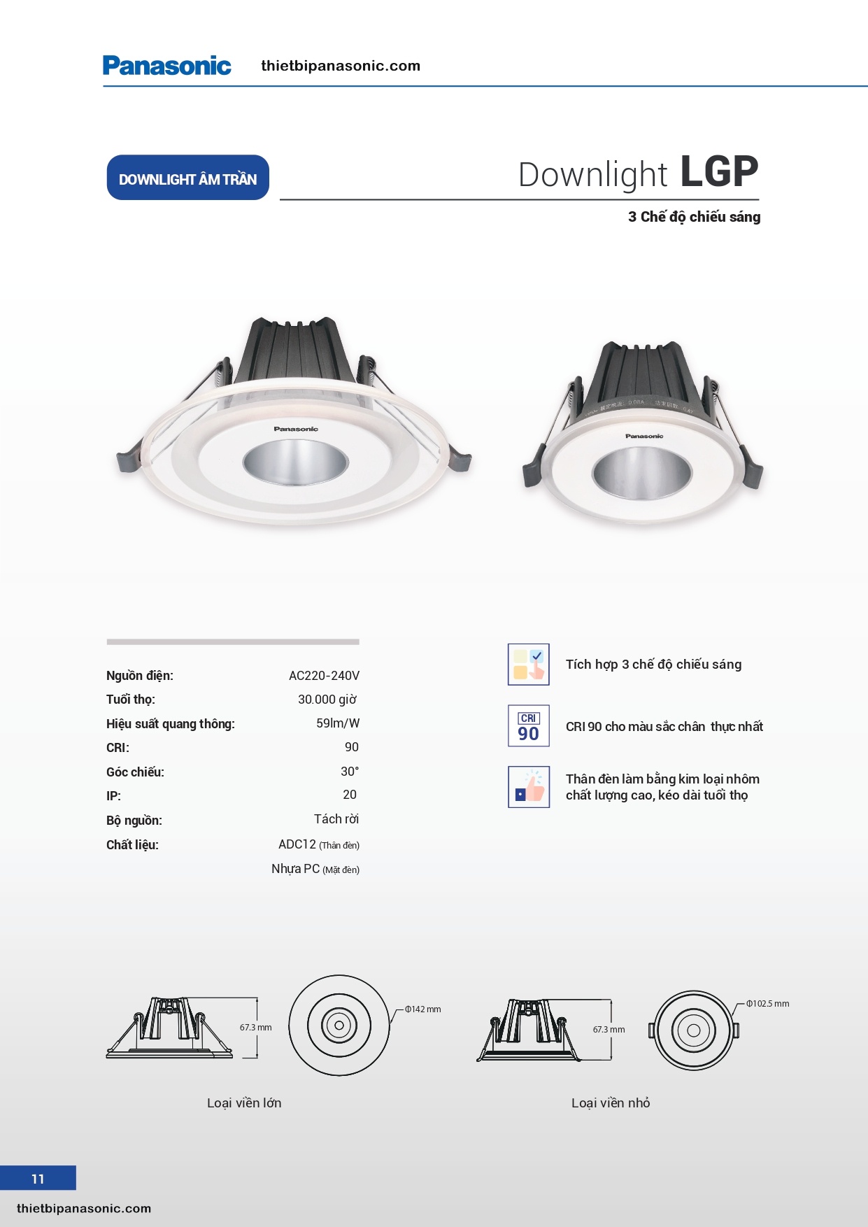 Catalogue - Bảng giá đèn LED âm trần Panasonic 2022 (Trang 2/17)