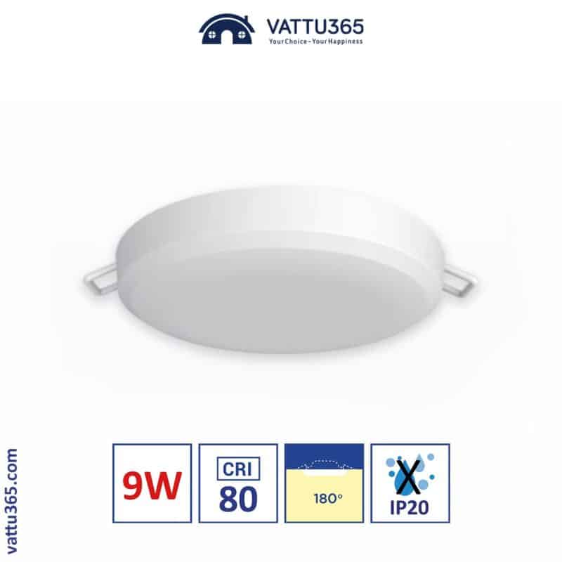 Đèn downlight Rimless Panasonic 9W tròn, ánh sáng 180°