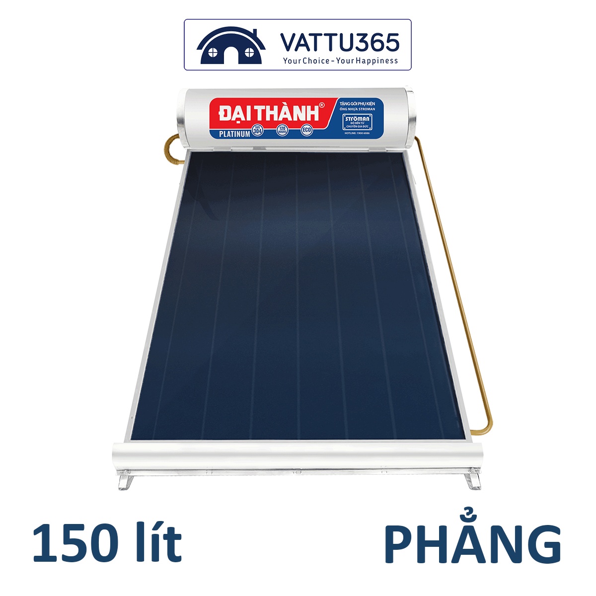 Máy nước nóng năng lượng mặt trời Đại Thành Platinum 150 lít tấm phẳng