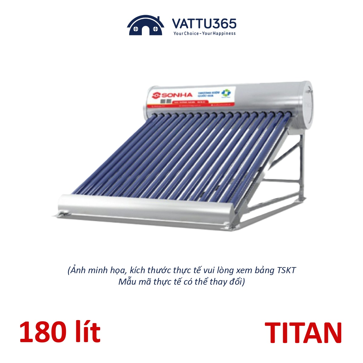 Máy nước nóng năng lượng mặt trời Sơn Hà TDN TITAN 180 Lít