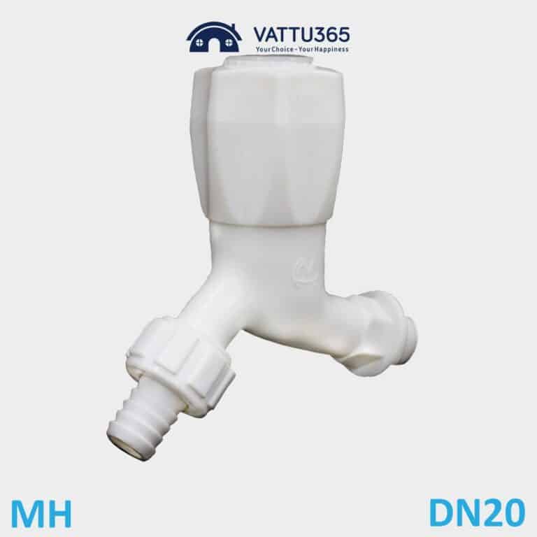 Vòi nước nhựa núm vặn nối ống mềm nhựa MH DN20 Phi 27