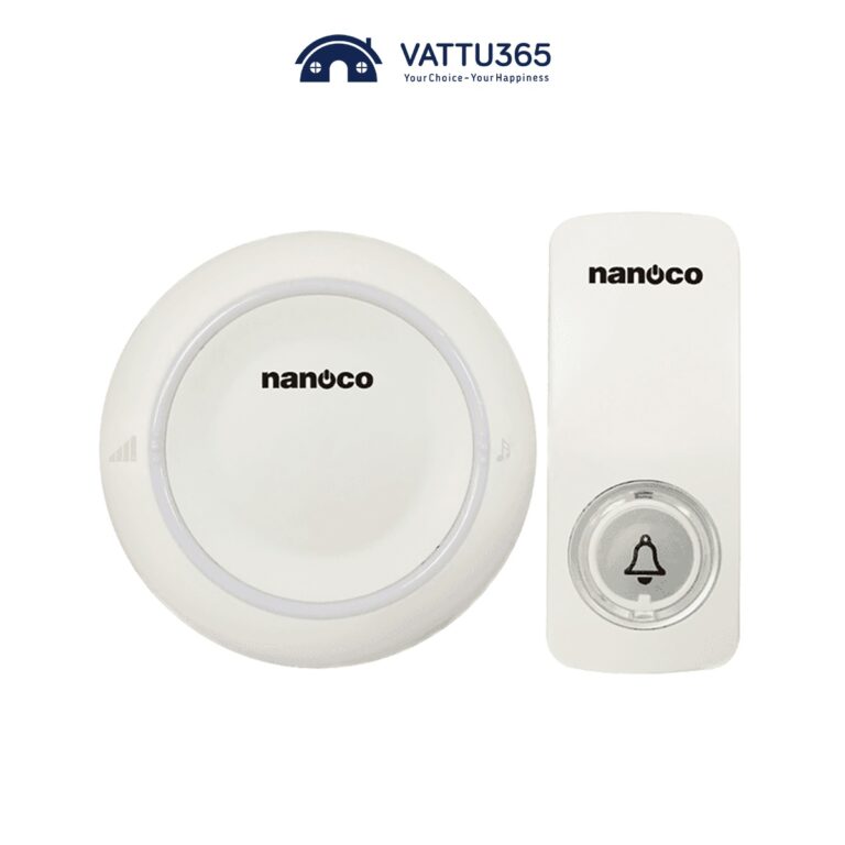 Bộ chuông điện không dây Nanoco ND153W | Tròn, Trắng