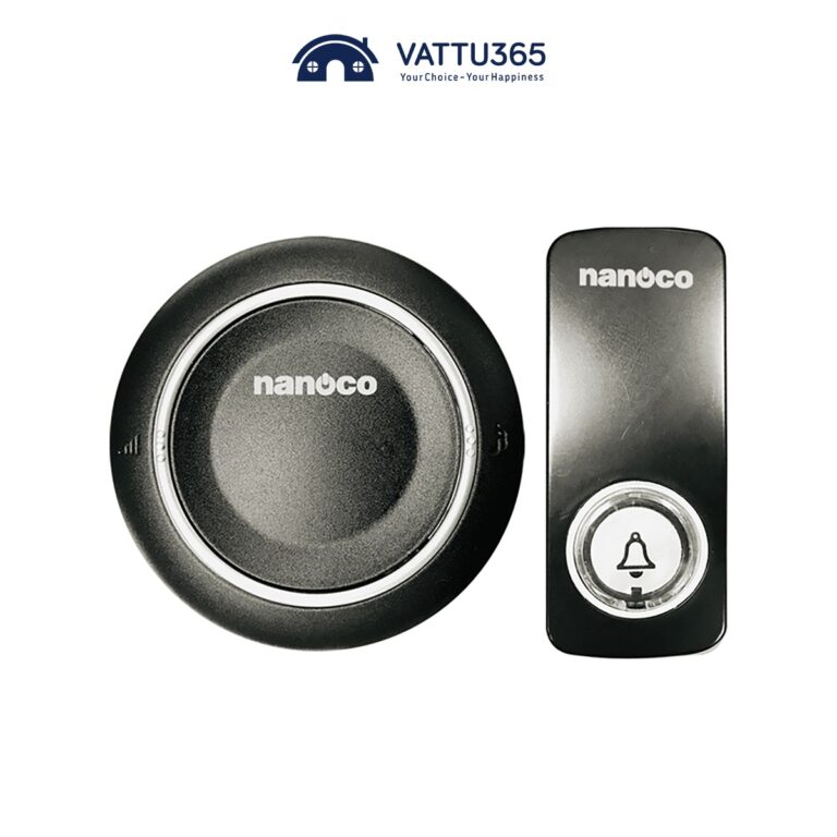 Bộ chuông điện không dây Nanoco ND153BK | Tròn, Đen