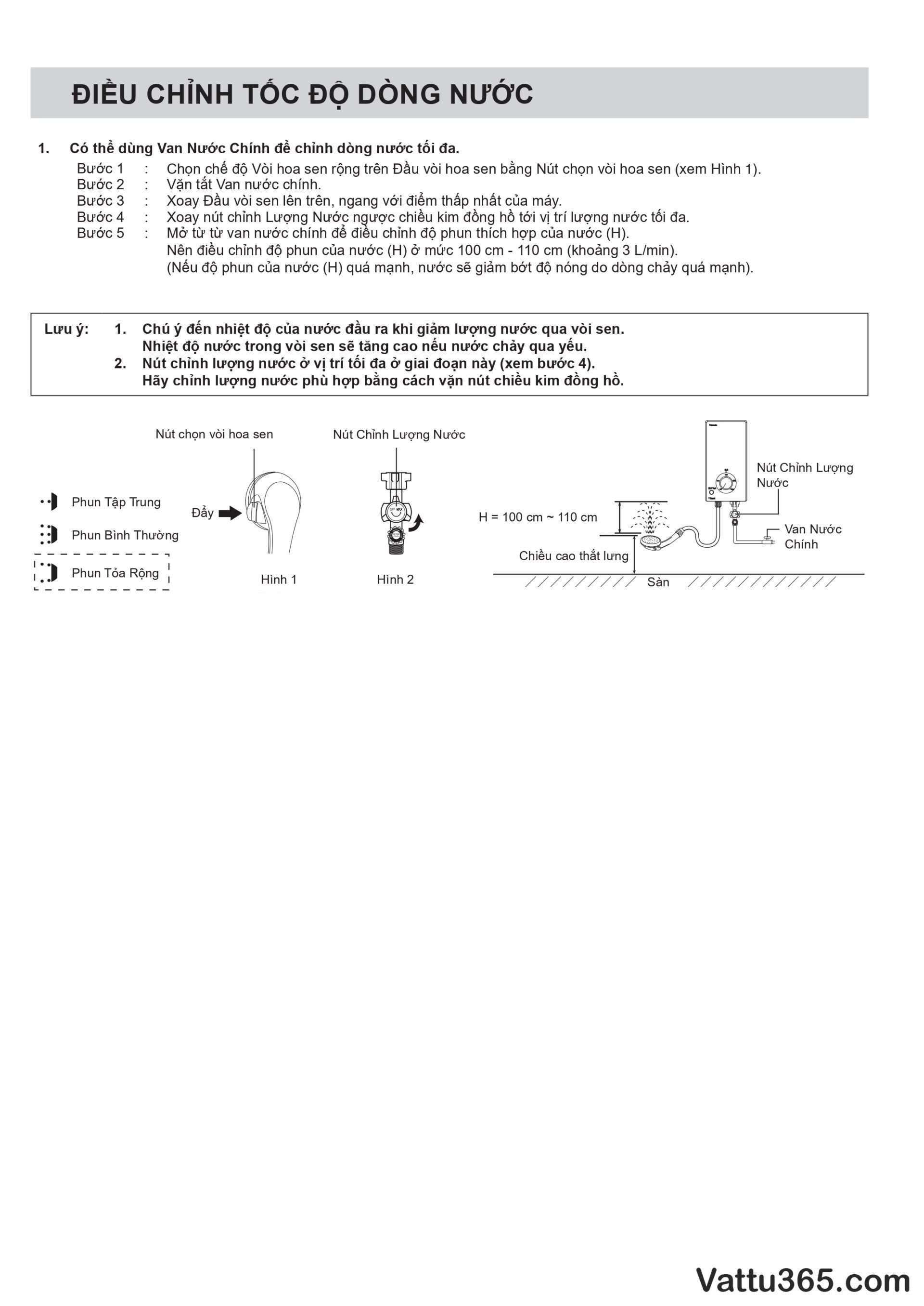 Hướng dẫn sử dụng và lắp đặt máy nước nóng Panasonic V-Series - Trang 8/16