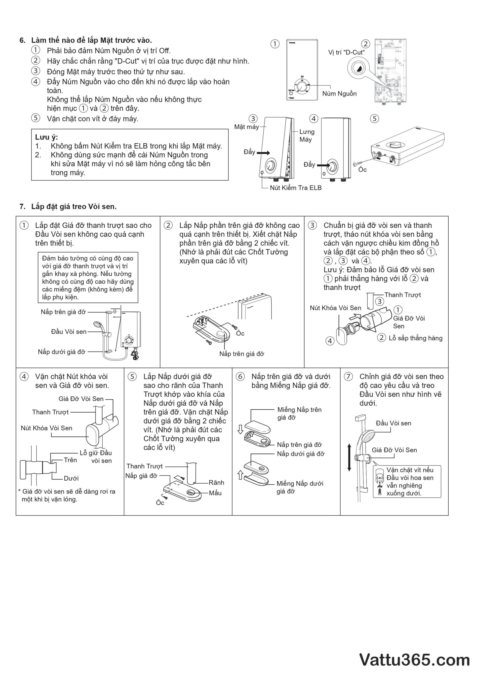 Hướng dẫn sử dụng và lắp đặt máy nước nóng Panasonic V-Series - Trang 15/16