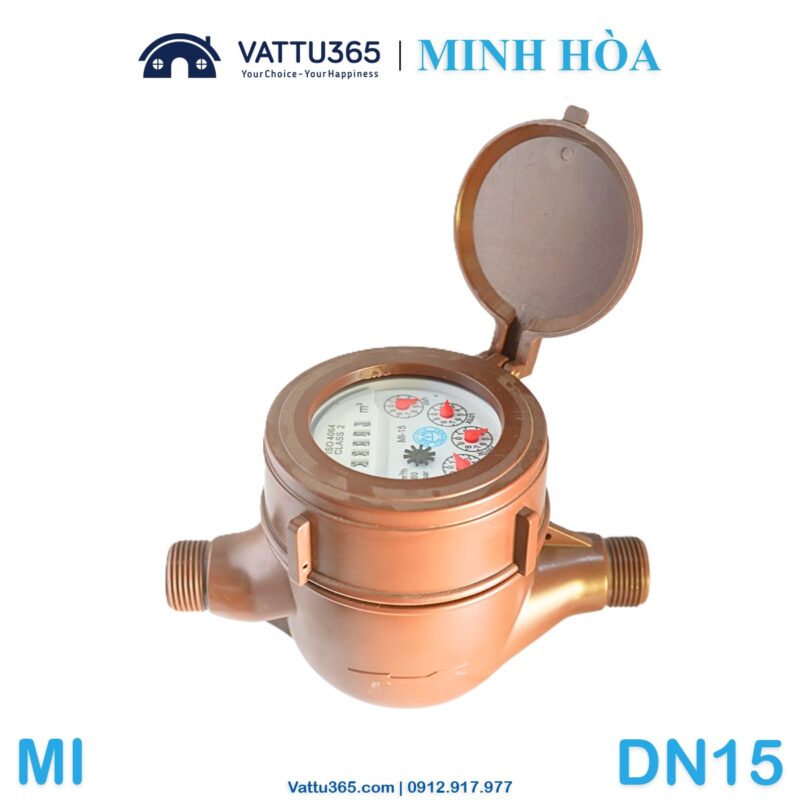 Đồng hồ đo nước thân nhựa loại từ đa tia MI - DN15