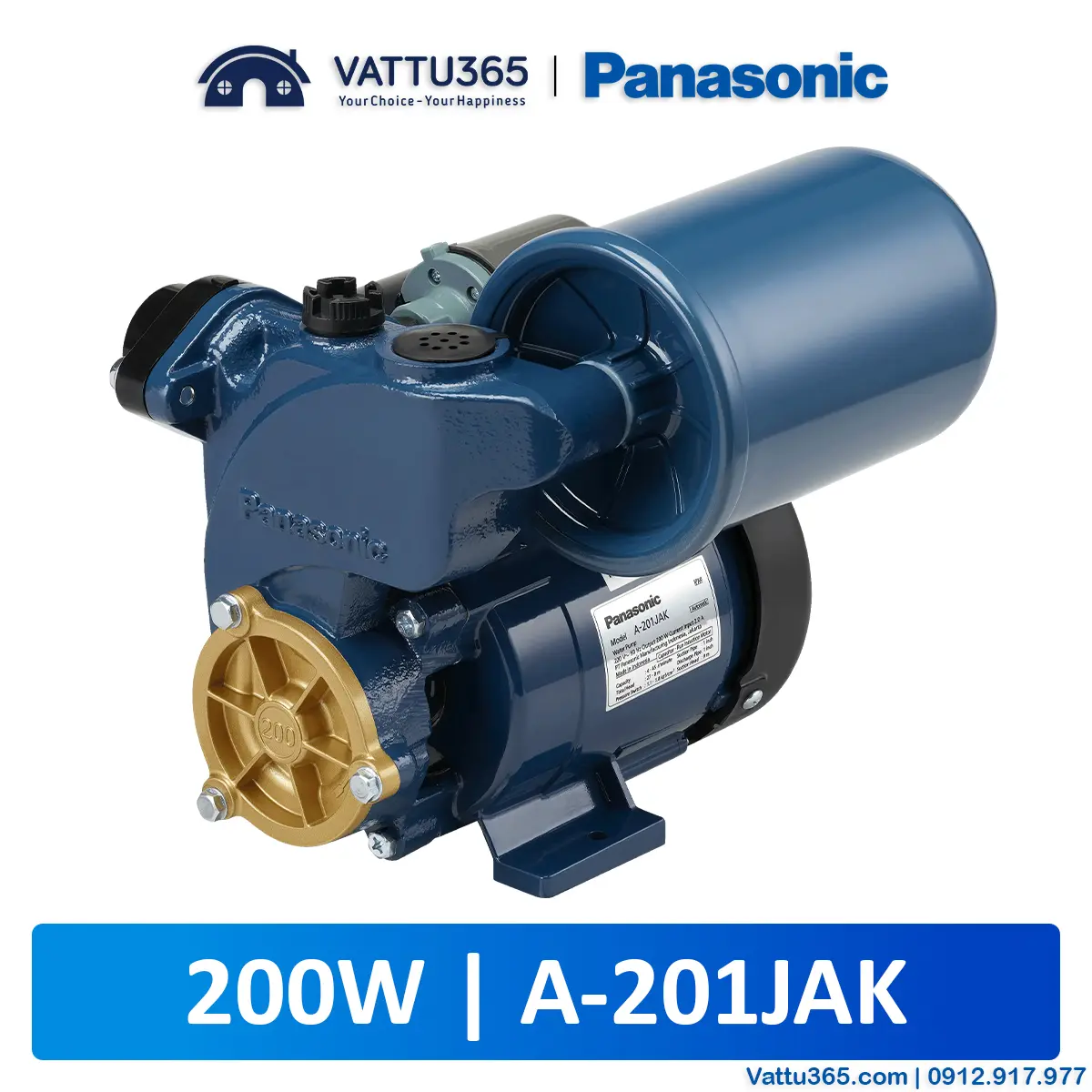 Máy bơm tăng áp Panasonic 200W A-201JAK -0 Máy bơm tăng áp Panasonic 200W A-201JAK