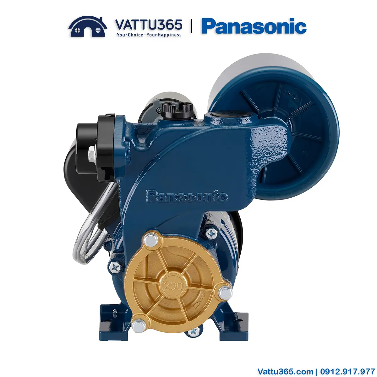 Máy bơm tăng áp Panasonic A-201JAK 200W | Dây điện 125cm + phích cắm 5 Máy bơm tăng áp Panasonic 200W A-201JAK với roto có độ chính xác cao với lớp chống gỉ cho phép hoạt động lên tới 8000 giờ không ngừng nghỉ